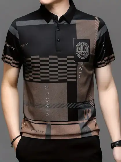 Color Block Men Black T-Shirt