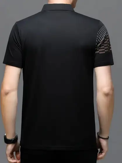 Color Block Men Black T-Shirt - Image 3