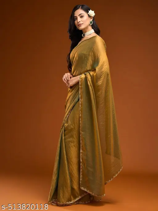 Zimichoo Two Tone Chiffon Saree - Image 2